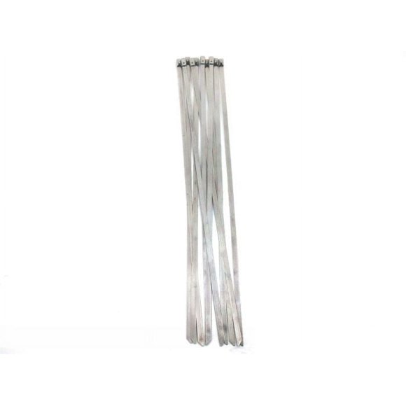 10 Pc Stainless Steel Metal Cable Zip Tie Strap Locking Exhaust Pipe Header 12"