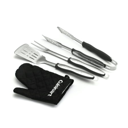 Cuisinart® 3 Piece Grilling Tool Set with Grill Glove - Includes Tongs, Spatula, Grill Fork and a BONUS Grill