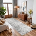 thumbnail image 4 of Hy Haoyunlai Abstract 2x8 Runner: Washable Non-slip 8ft Hallway Carpet Stain-resistant Laundry Room Kitchen Area Rug Throw Entryway Foyer Mat Soft Living Bedroom Beside Runner Rug(2x8 Light/grey), 4 of 8