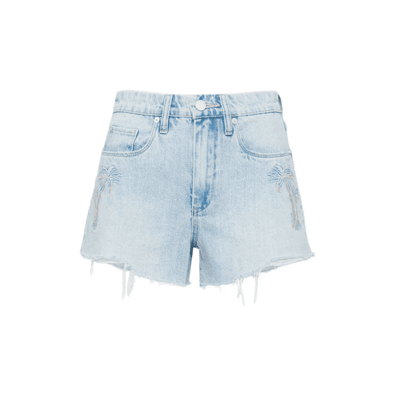 Women's Blanknyc Palm Tree Embroidered High Waist Denim Shorts, - (Blue, 27)