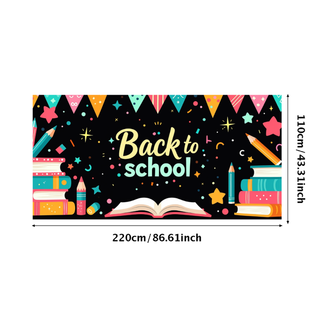 Back to School Banner Classroom Decor Education Supplies Vibrant Backdrop for School Events Photography Props Welcome Sign Party Supplies Learning Environment