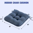 thumbnail image 6 of XIECUVA Chair Cushions for Dining Chairs, Set of 4, Memory Foam Kitchen Chair Cushions with Quilted Non-Slip Rubber Backing, 15.5" x 15.5" x 3.5", Dark Blue, 6 of 8