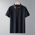 thumbnail image 4 of Mens Seamless Ice Silk Golf Shirt Moisture Wicking Polo Shirts Short Sleeve Quick Dry Performance Sport Collared Shirt for Men Big and Tall Size M-4XL Black, 4 of 6