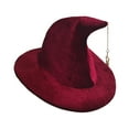 thumbnail image 1 of Mom's Best Sombrero de bruja de terciopelo rojo para mujer, Halloween, Día de San Patricio, 1 of 6