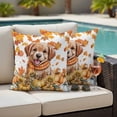 thumbnail image 4 of Dogs Thanksgiving Outdoor Waterproof Pillow Covers, Fall Maple Leaves Orange Pumpkins Decorative Square Throw Pillowcase Sofa Cushion Sham for Patio/Couch/Chair, 16"x16" 2 Pack, 4 of 8