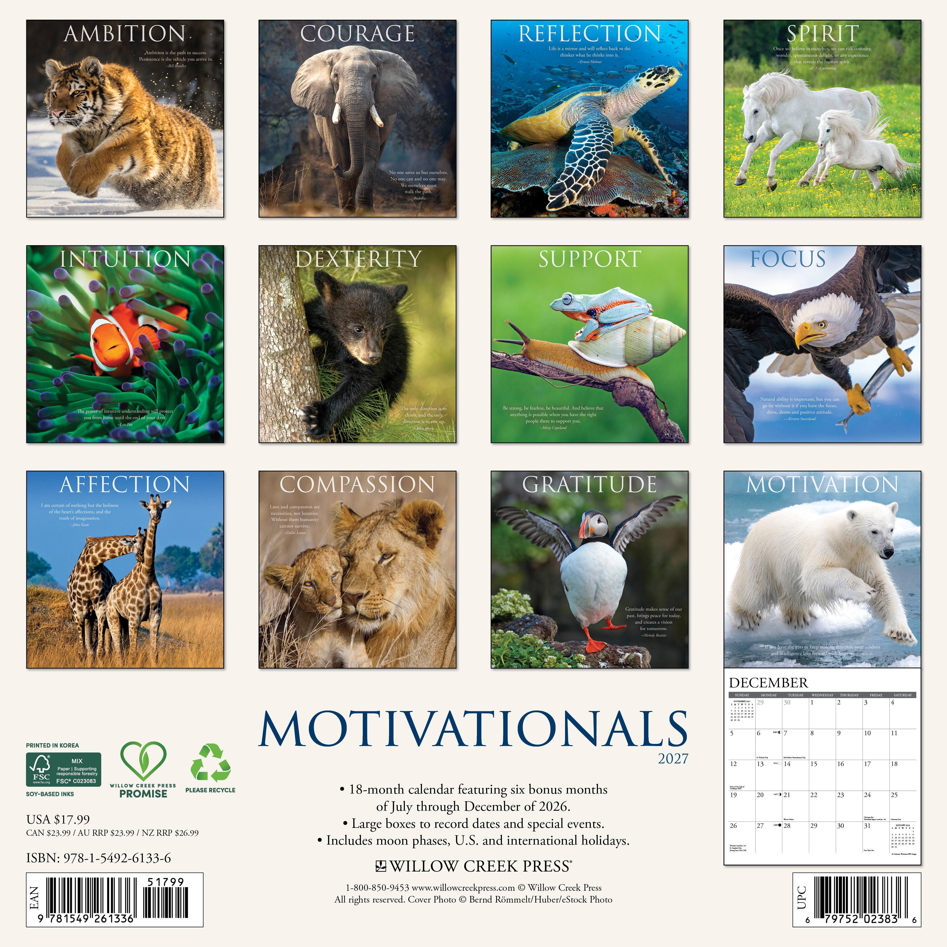 Willow Creek Press, Motivationals 2027 Wall Calendar
