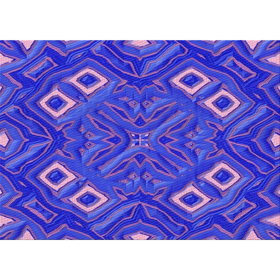 Ahgly Company Machine Washable Indoor Rectangle Transitional Medium Slate Blue Area Rugs, 4' x 6'