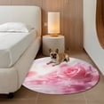 thumbnail image 4 of Pink Rose Fantasy Round Rug 3.3ft Area Rug Washable Soft Non-Slip 3.3' Circle Low Pile Rugs Elegance Floral Romantic Reflection Carpet for Bedroom Living Room Entryway Home Office Dining Room, 4 of 8