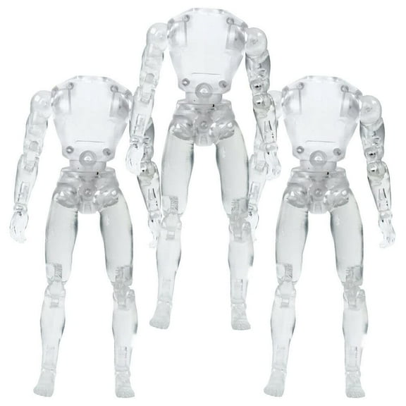 Set of 3 Deluxe Type S Retro 8 Inch Male Clear Bodies