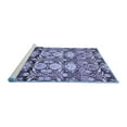 thumbnail image 2 of Ahgly Company Machine Washable Indoor Square Abstract Blue Modern Area Rugs, 6' Square, 2 of 4