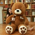 thumbnail image 2 of Muñeco de peluche de piel de tamaño gigante, juguete suave de Animal Love You, bufanda de oso, cojín vacío, almohada, 4 colores, 80-180cm, 2 of 5