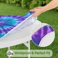 thumbnail image 5 of Purple Blue Tie Dye Spiral Pattern Round Fitted Tablecloth with Elastic Edge,Dining Table Cover Waterproof,Outdoor Round Tablecloth for Camping,Dining,Indoor and Outdoor, 5 of 7