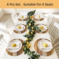 thumbnail image 5 of Farmhouse Yellow Brown Round 13 Inch Placemats Set of 8, Vintage Wooden Striped HeatResistant Non Slip Place Mats for Dining Table, Wipeable Braided Kitchen Table Mats for Housewarming, 5 of 9