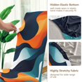 thumbnail image 5 of Yayeee 4 Pack Dining Chair Covers Stretch Parson Chairs Slipcovers Seat Protector, Green Abstract Wavy, 5 of 6