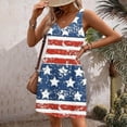thumbnail image 4 of GERsome Women American Flag Dress 4th of July Maxi Dress Patriotic Sundress Casual Star Striped Sleeveless Dress, 4 of 6