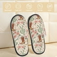 thumbnail image 2 of House Slippers for Women Men - Floral Cowboy Boots Lightweight House Shoes Fuzzy Slippers, Soft Slip-On Cozy House Slippers for Woman Indoor Outdoor, 2 of 7