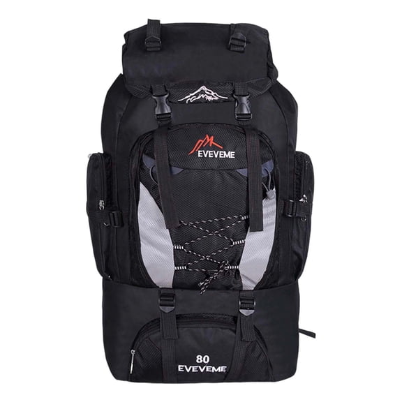 Hiking Backpack 80L Large Capacity Outdoor Trekking Rucksack Adjustable Straps Travel Bag