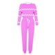 thumbnail image 4 of Puntoco Traje Casual Con Cordón Y Cuello Redondo De Manga Larga Estampado Suelto A La Moda Para Mujer Rosa Xl, 4 of 5