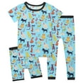 thumbnail image 1 of Utlike Ensemble de Pyjama pour Garçons 3 Pcs Vêtements de Nuit Doux Col Rond T-Shirt à Manches Courtes Shorts Pantalons Ensemble de Pyjamas 3 Pcs Tenue de Maison Populaire pour Garçons Taille 3 Ans-4 Ans, 1 of 5