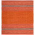 thumbnail image 2 of SAFAVIEH Montauk Jobeth Striped Soft Braided Cotton Area Rug, Orange/Red, 6' x 6' Square, 2 of 6