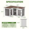 thumbnail image 5 of NARTRU Wooden Large L Shaped Corner Dog Crate Kennel Furniture with Divider for 2 Medium or Large Dogs Indoor, White, 5 of 8