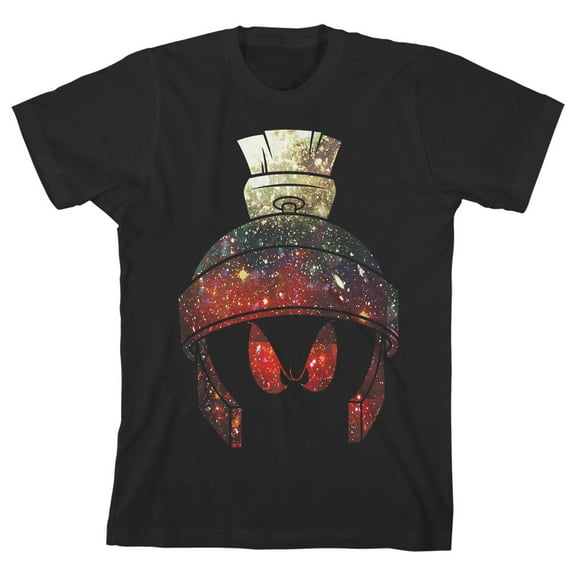 Looney Tunes Marvin The Martian Galaxy Boys' Black Short-Sleeve T-shirt-Large
