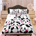 thumbnail image 1 of Kawaii bebé pandas lindo blanco de algodón funda nórdica para niños, ropa de cama para niños pequeños,, 1 of 5