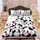 thumbnail image 1 of Kawaii bebé pandas lindo blanco de algodón funda nórdica para ni?os, ropa de cama infantil,, 1 of 5