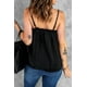 thumbnail image 1 of ABPHQTO Camiseta sin mangas con tirantes finos ajustable con volantes y cuello en V de color negro para mujer, 1 of 5