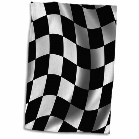 3dRose Race flag banner checker chequer finish racing motor sports waving - Towel, 15 by 22-inch
