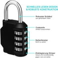 thumbnail image 4 of 4 Digit Combination Lock, Resettable Code For Customized Security, Weatherproof Padlock With Sturdy Zinc Alloy Build, Wide Application, Conveniently Portable, Black, 2 Pieces, 4 of 6