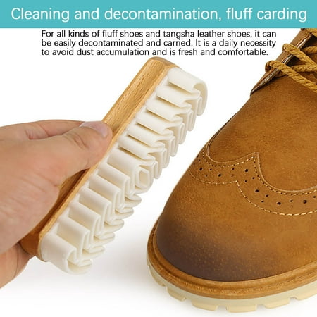 Cevemin Suede Shoe Brush and Cleaner Kit – 5-Piece Suede & Nubuck Cleaning Brushes with 100ml Concentrated Cleaning Solution for Shoes Ergonomic Handle Plastic Material (Yellow)