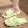 thumbnail image 5 of Women & Menâs Shower Slippers Cute Bear Pattern Slide Slippers, Indoor Non- EVA Sole, Bathroom House Shoes Beach Sandals(Green,7-8), 5 of 6