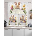 thumbnail image 2 of Spring Easter Kitchen Curtains Sets 36 Inch Length with Valance, Watercolor Eggs Botanical Bunny Swag Valances and Tiers Curtain Set Drapes Swag Curtains for Living Room, Bathroom, Bedroom, Cafe, 2 of 6