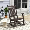 thumbnail image 3 of WestinTrends Malibu Outdoor Rocking Chair Set of 2, All Weather Poly Lumber Adirondack High Back 350 lbs Dark Brown HDPE material, 3 of 7
