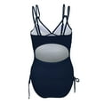 thumbnail image 4 of B91xZ One Piece Swimsuits for Women Tie Side High Cut Bathing Suits,Blue L, 4 of 4