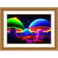 thumbnail image 2 of Stephen Chambers 32x23 Gold Ornate Wood Framed With Double Matting Wall Art Titled - Unreal Neon Mushrooms Two, 2 of 6