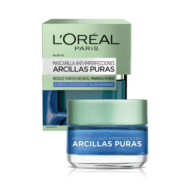 Mascarilla facial L'Oréal Paris Pure-Clay con algas marinas 50 ml para el enrojecimiento