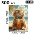 thumbnail image 3 of 500pcs Large Adult Jigsaw Puzzle - Beach Kitten Puzzle, 20.4x14.9 Inch Giant Puzzle, Challenging Brain Game, Perfect for DIY Creative Fun with Family and Friends., 3 of 10