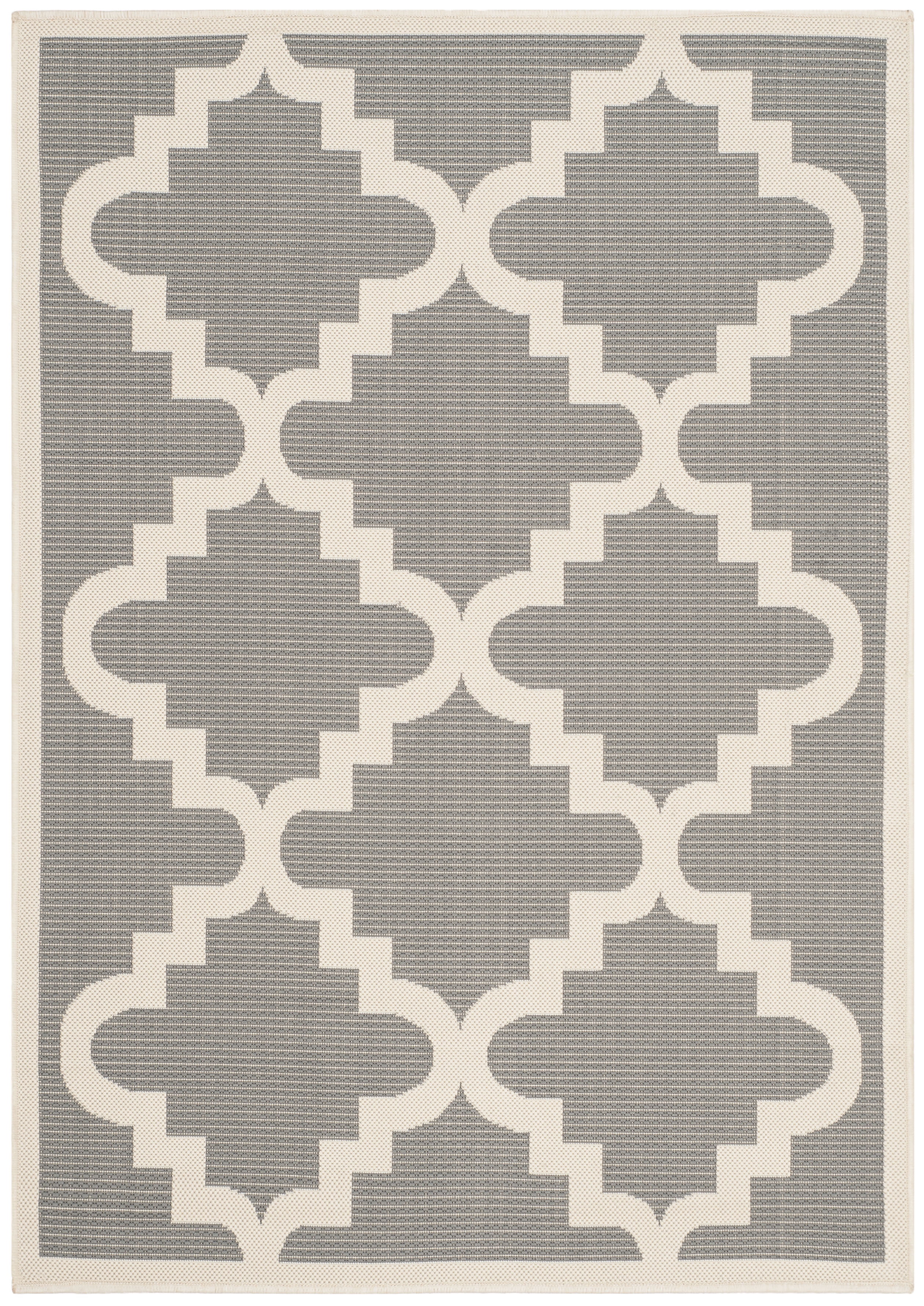 Safavieh Courtyard Jaylee Geometric Indoor/Outdoor Area Rug, Anthracite/Beige, 4' x 5'7"