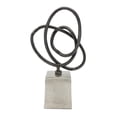 thumbnail image 2 of Benjara 9" Table Sculpture- Abstract Loop Design- Block Base- Black/Silver, 2 of 6