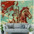 thumbnail image 4 of PRATYUS Cow Girl  tapestry cowboy riding horse animal cool vintage nature cloud sky blue wall art backdrop for male guys indoor bedroom living room Horizontal decorations tapestry Multi Size Painting, 4 of 6