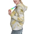 thumbnail image 2 of Lsque White Rose Pattern Casual Women's Hoodie,Hooded Sweatshirt with Kangaroo Pocket,Pullover Hoodie with Eye-catching Drawstrings-Large, 2 of 7