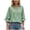 Green, variant on Women's Striped V Neck Blouse 3/4 Sleeve Tie Cuff Collared Shirt Split Back High Low Tunic Top for Fall S