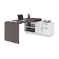 thumbnail image 7 of Bestar Equinox 71" Wooden L Shaped Computer Desk in Antigua and White, 7 of 7