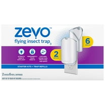 Zevo Indoor Flying Insect Trap Starter Kit with 3 Refills, 2 Count