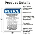 thumbnail image 2 of (2 Pack) Hazardous Waste Satellite Accumulation OSHA Notice Sign 12 Inch X 18 Inch Indoor / Outdoor Rust-Free Aluminum Metal Signs for Workplace, Workshop, and Construction Site, Made, 2 of 8