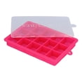 thumbnail image 3 of ZOUSSIQI 15 Grid Silicone Ice Cube Mold with Lid Rectangular DIY Ice Cube Tray for Home Kitchen BakeryRose Red JU316-52153, 3 of 13