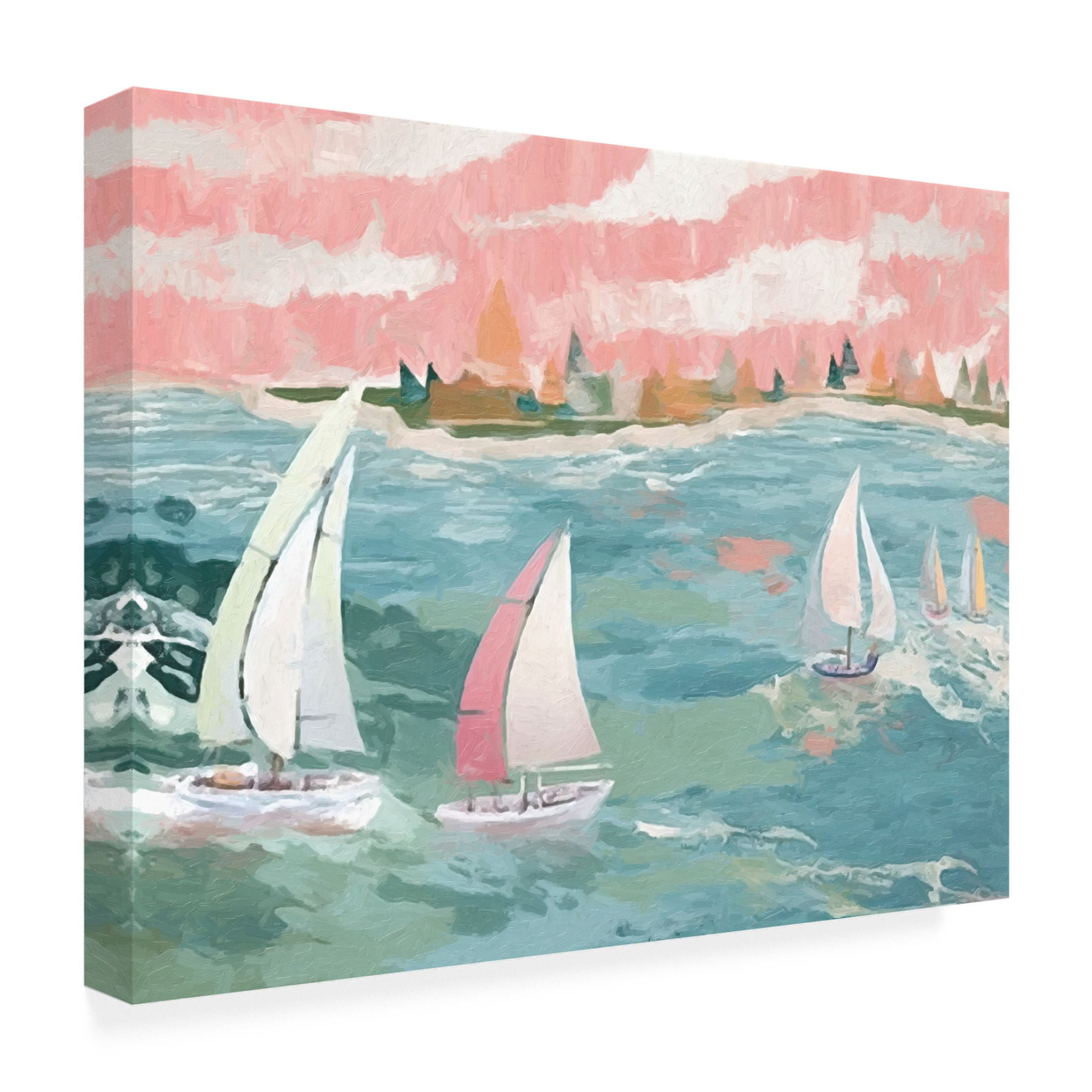 Canvas Wall Art - Sasha 'Sailing II' Wall Art for Living Room, Bedroom, or Office Décor by Trademark Fine Art - 47 x 35 Inches