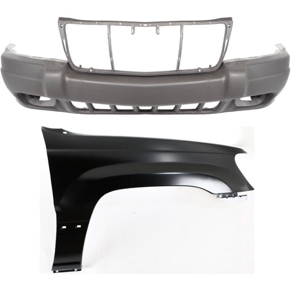 Bumper Cover Kit For 99-03 Grand Cherokee Models With Fog Lights 2pc